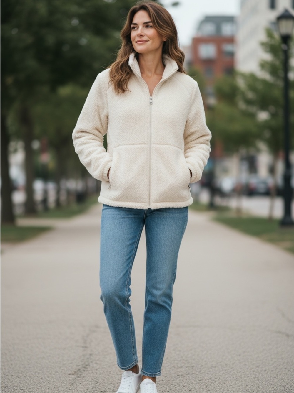 All In Motion Cozy Fleece Jacket - Cream